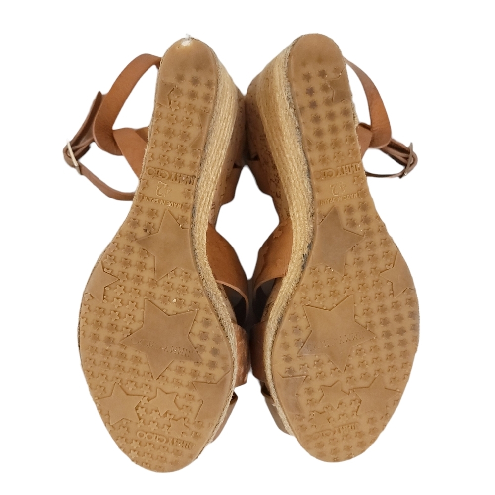 Jimmy Choo Tan Vachetta Leather Wedges​ 42 - Flawed Gem! - Picture 9 of 16